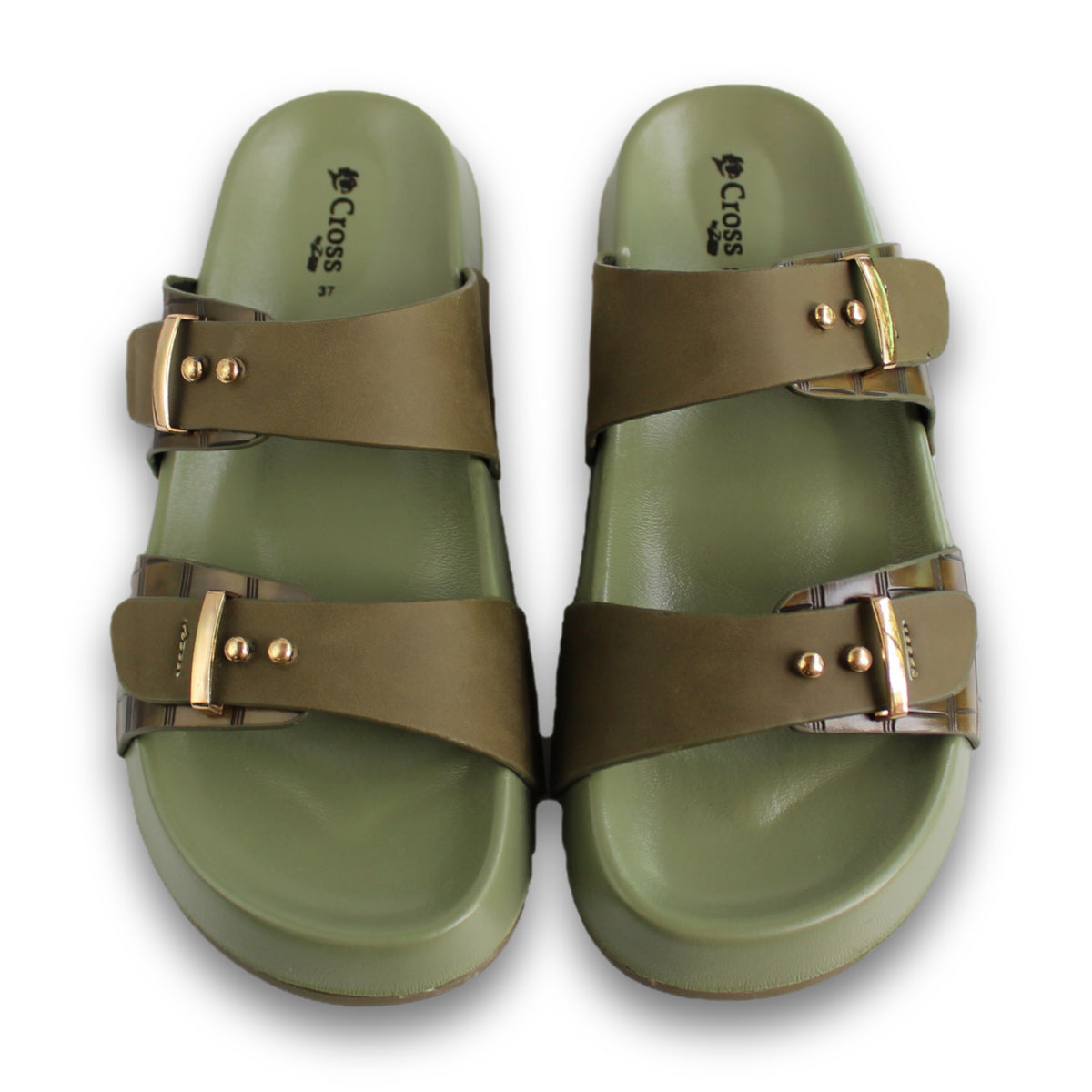 Croc-Embossed Buckle Slide - Cross 73