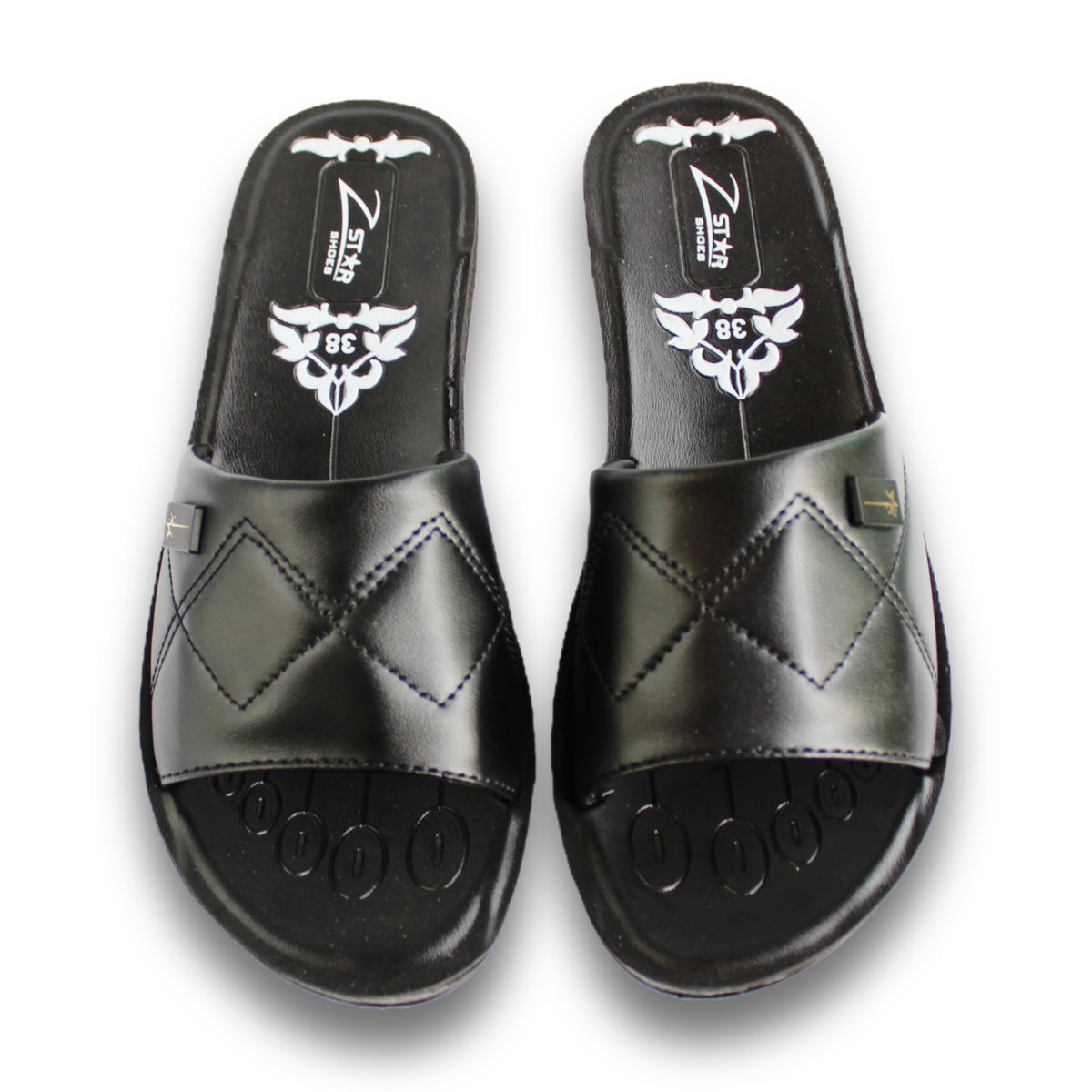 Quilted Strap Wedge Slide - Shine 42