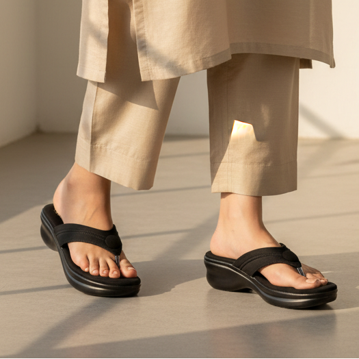 Button Detail Thong Wedge - MZ 0487