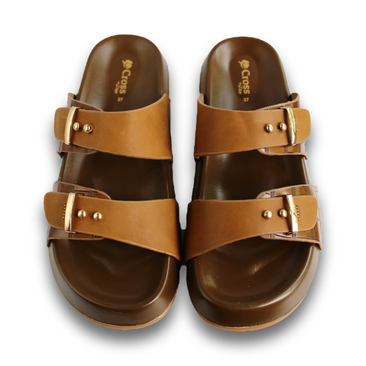 Croc-Embossed Buckle Slide - Cross 73
