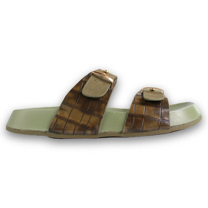 Croc-Embossed Buckle Slide - Cross 73