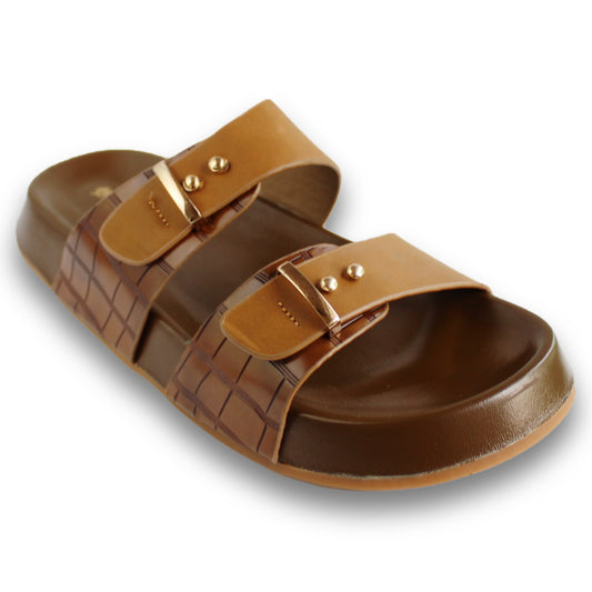 Croc-Embossed Buckle Slide - Cross 73