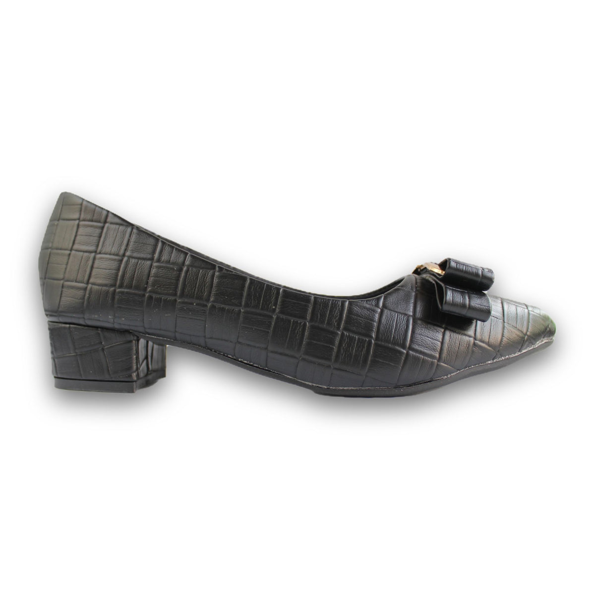 Croc-Texture Bow Pump - 2933