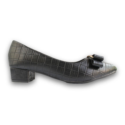 Croc-Texture Bow Pump - 2933