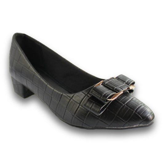 Croc-Texture Bow Pump - 2933