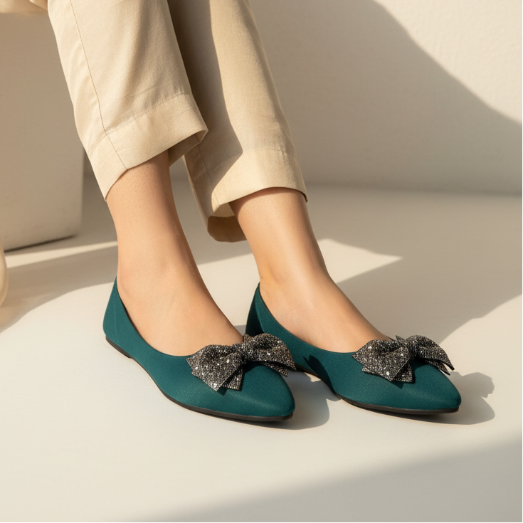Crystal Bow Pointed Flat - SP 399