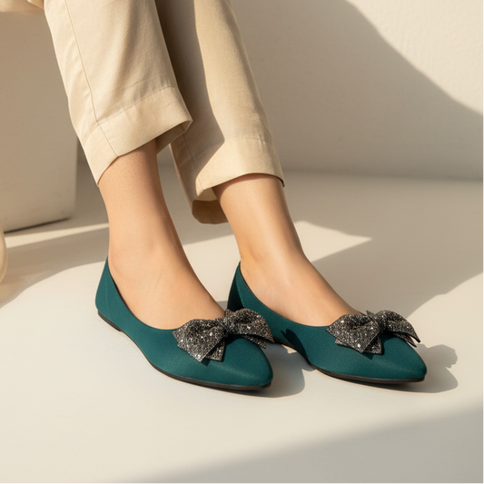 Crystal Bow Pointed Flat - SP 399