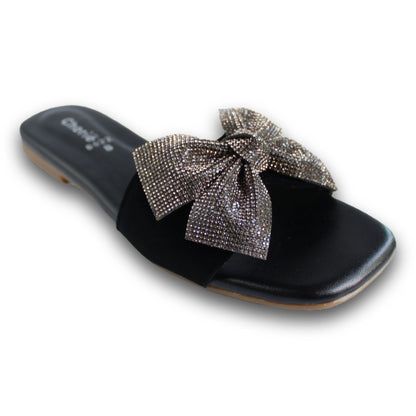 Crystal Bow Slide Sandal - HB 0022