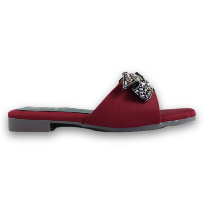 Embellished Bow Flat Slide - AT 199