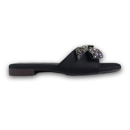 Embellished Bow Flat Slide - AT 199
