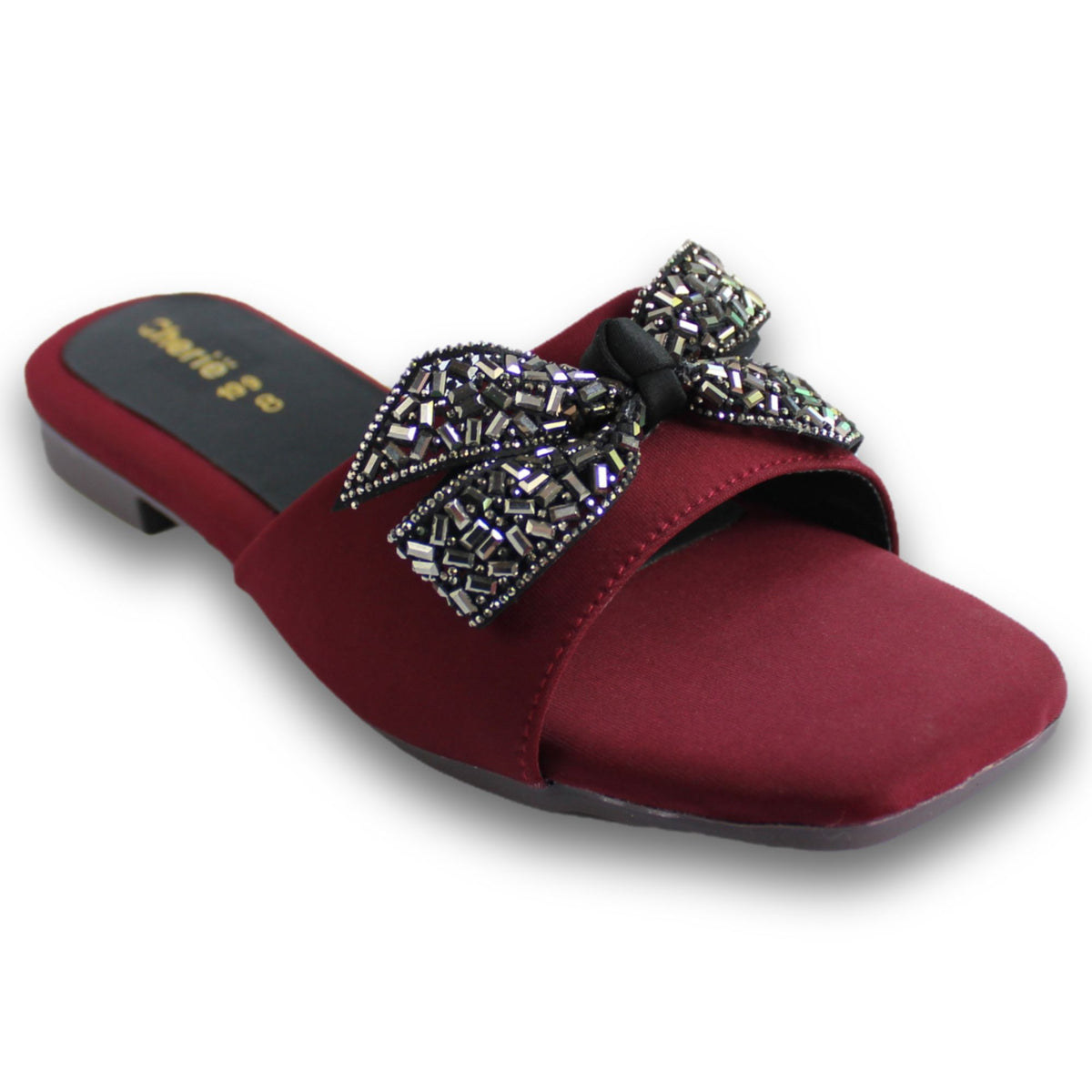 Embellished Bow Flat Slide - AT 199