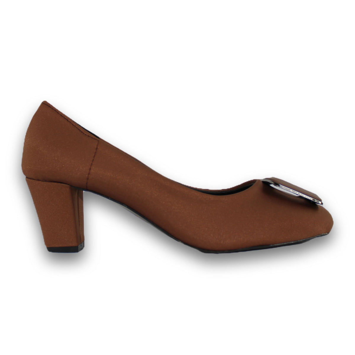 Emblem Buckle Block-Heel Pump - GH 3322