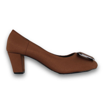 Emblem Buckle Block-Heel Pump - GH 3322