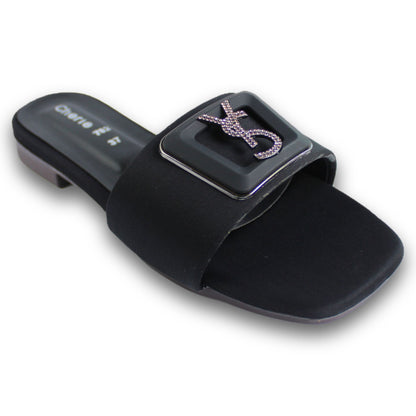Emblem Buckle Flat Slide - UI 782