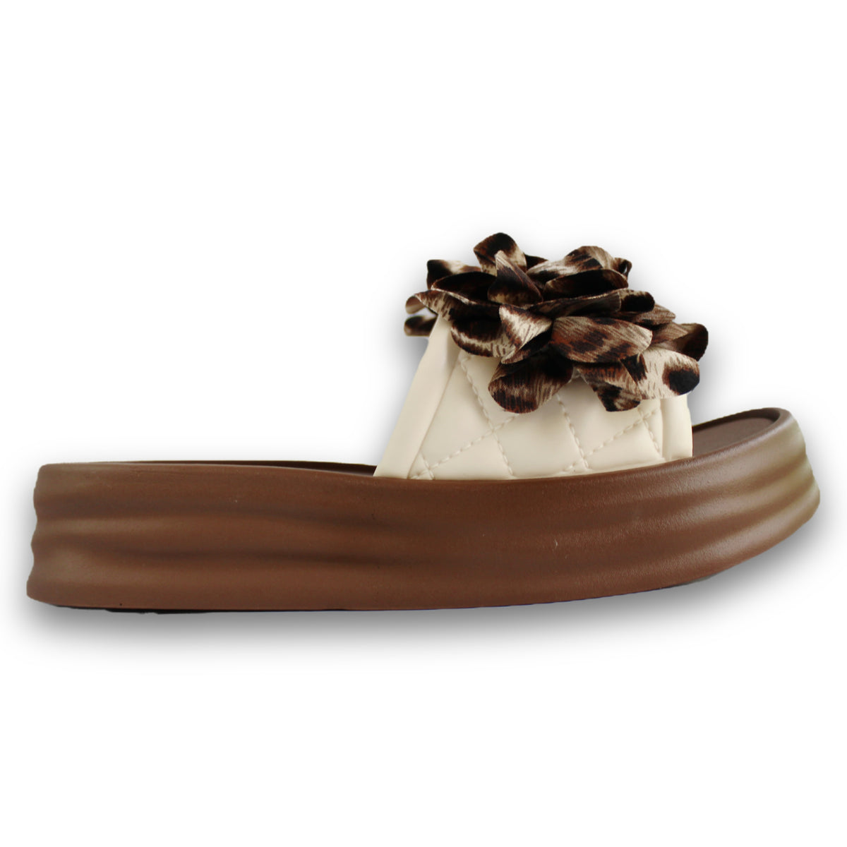 Flower Applique Platform Slide - 226