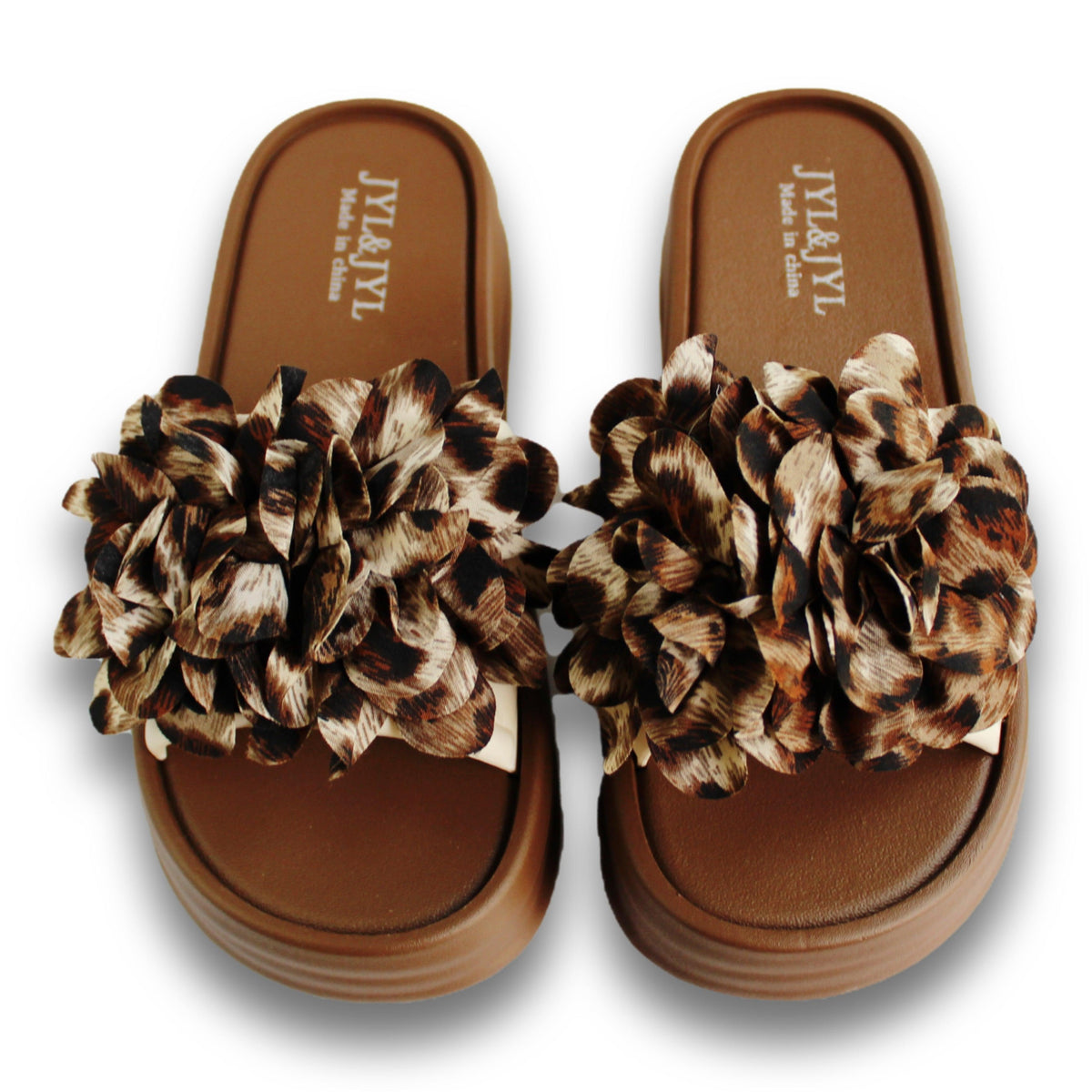 Flower Applique Platform Slide - 226