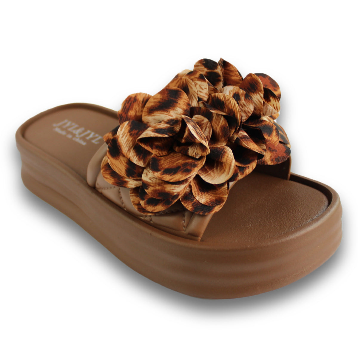 Flower Applique Platform Slide - 226