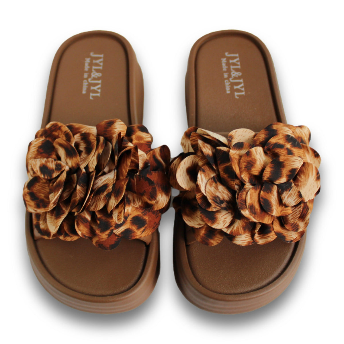 Flower Applique Platform Slide - 226