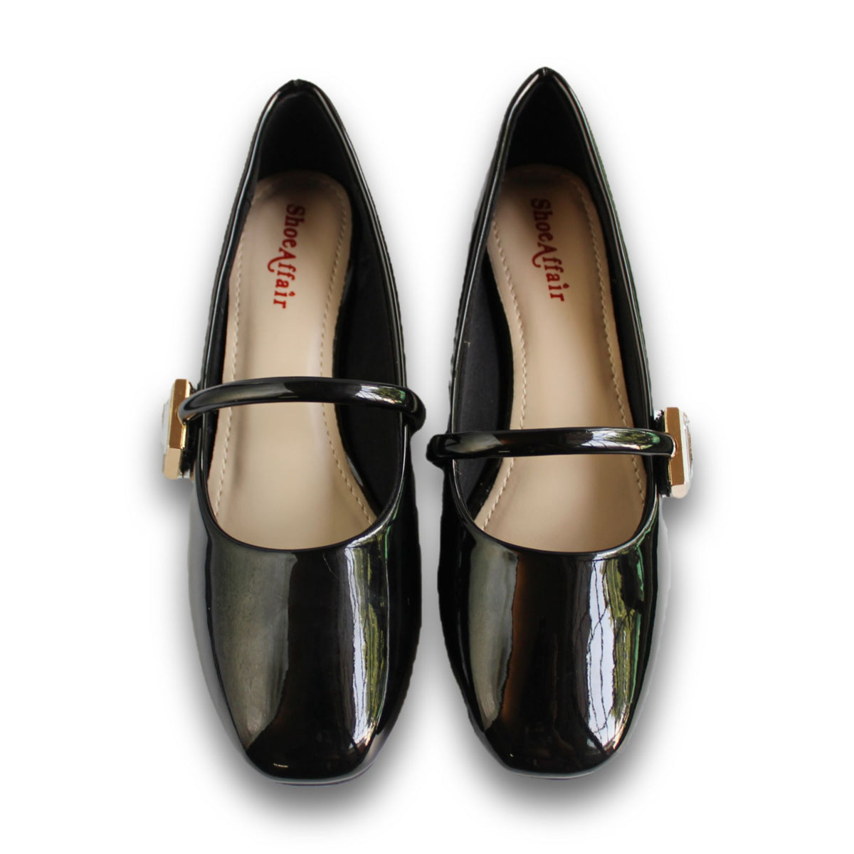 Glossy Buckle Pointed-Toe Heel - 2928
