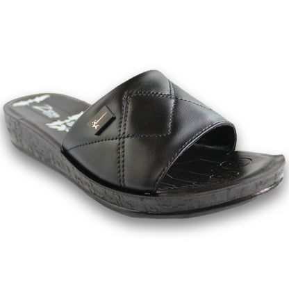 Quilted Strap Wedge Slide - Shine 42