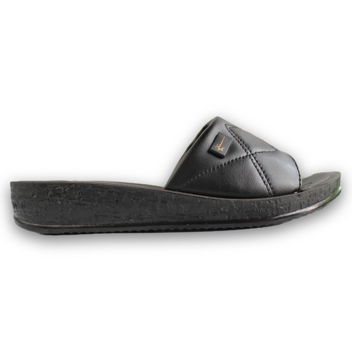 Quilted Strap Wedge Slide - Shine 42