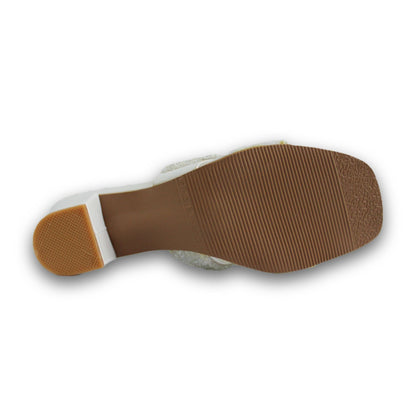Rhinestone Block-Heel Slide - HB 933