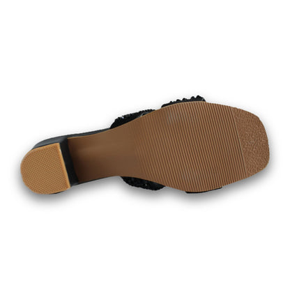 Rhinestone Block-Heel Slide - HB 933