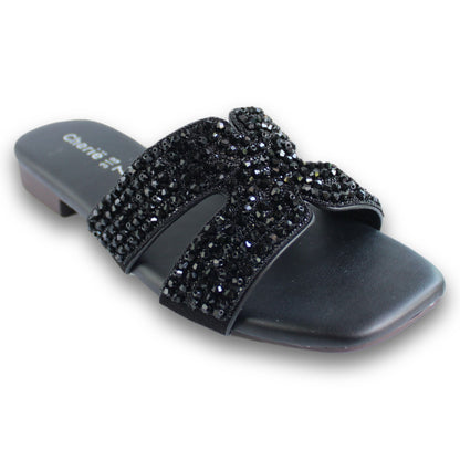 Rhinestone Cut-Out Flat Slide - SP 318