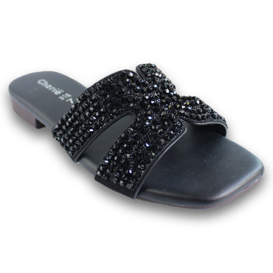 Rhinestone Cut-Out Flat Slide - SP 318