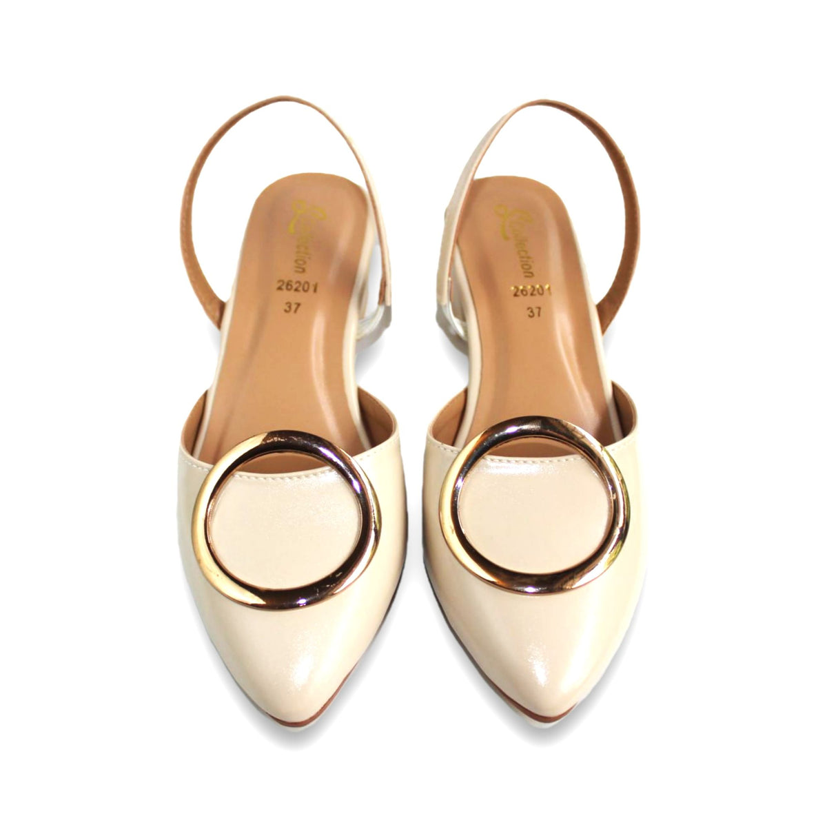 Ring-Buckle Slingback Flat Heel - 2930