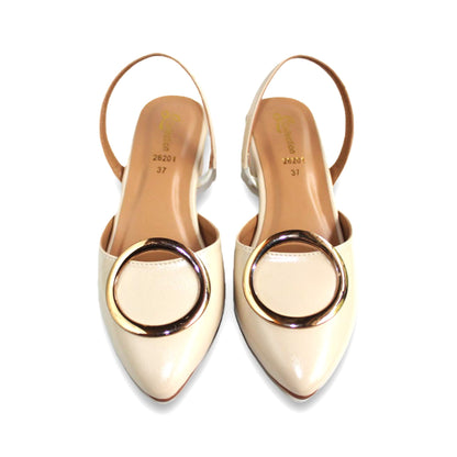 Ring-Buckle Slingback Flat Heel - 2930