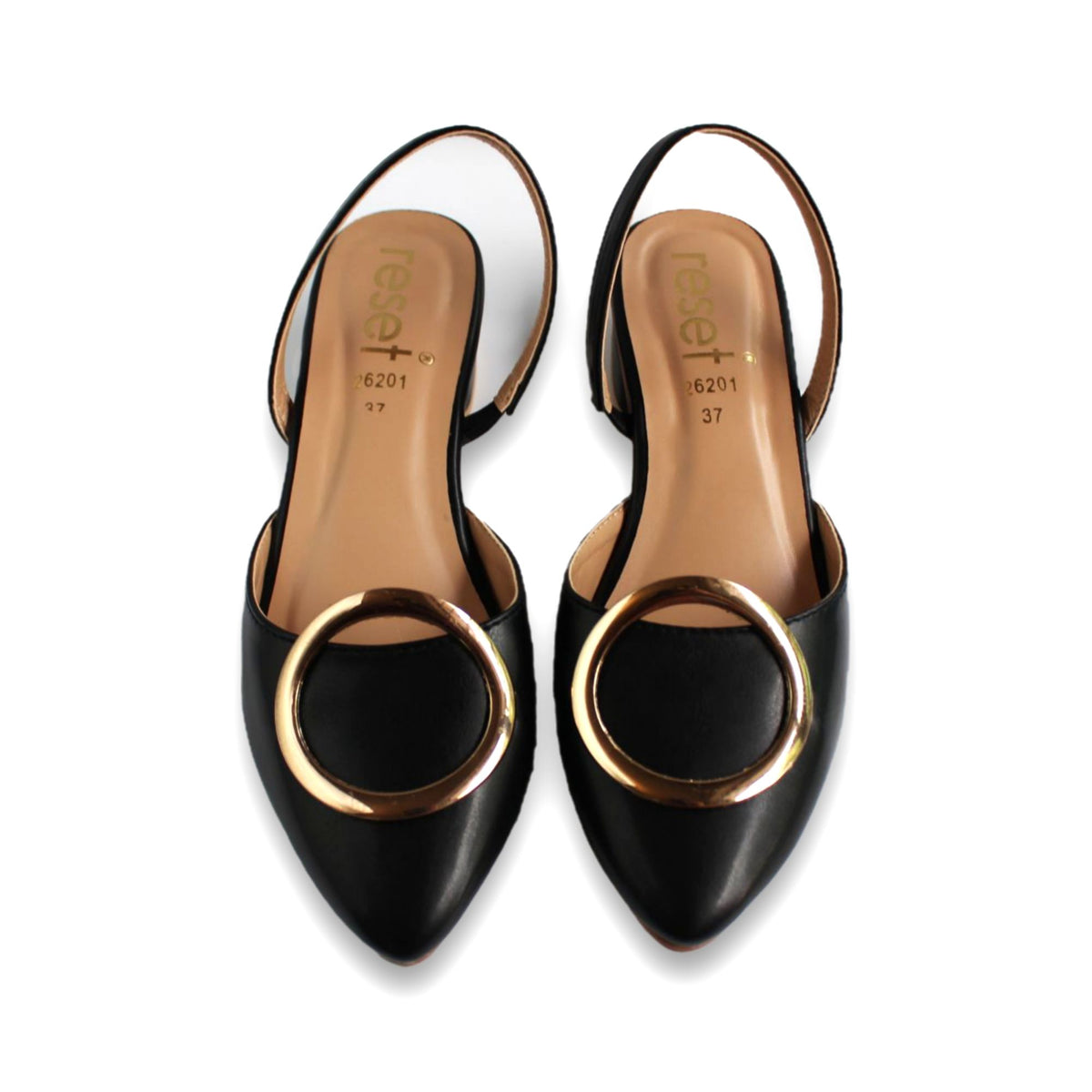 Ring-Buckle Slingback Flat Heel - 2930
