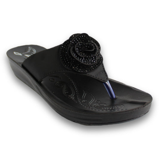 Rosette Embellished Thong Sandal - Cat 5