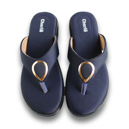 Teardrop Buckle Thong Wedge - MZ 0488