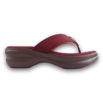 Teardrop Buckle Thong Wedge - MZ 0488