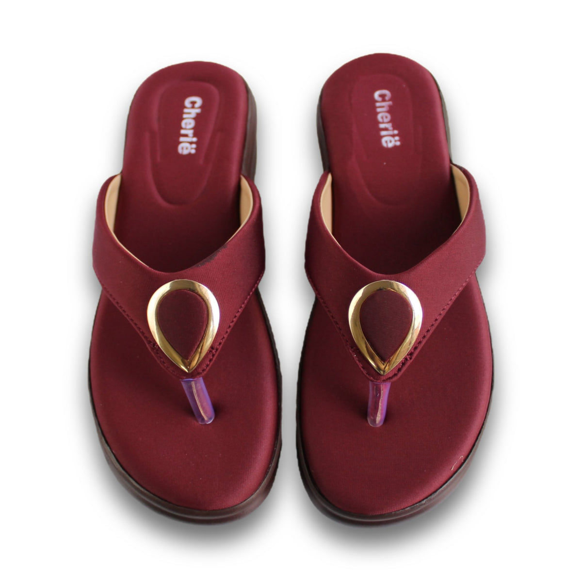 Teardrop Buckle Thong Wedge - MZ 0488