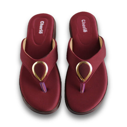 Teardrop Buckle Thong Wedge - MZ 0488