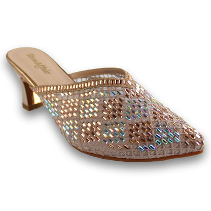 Textured Embellishment Heel - 2937