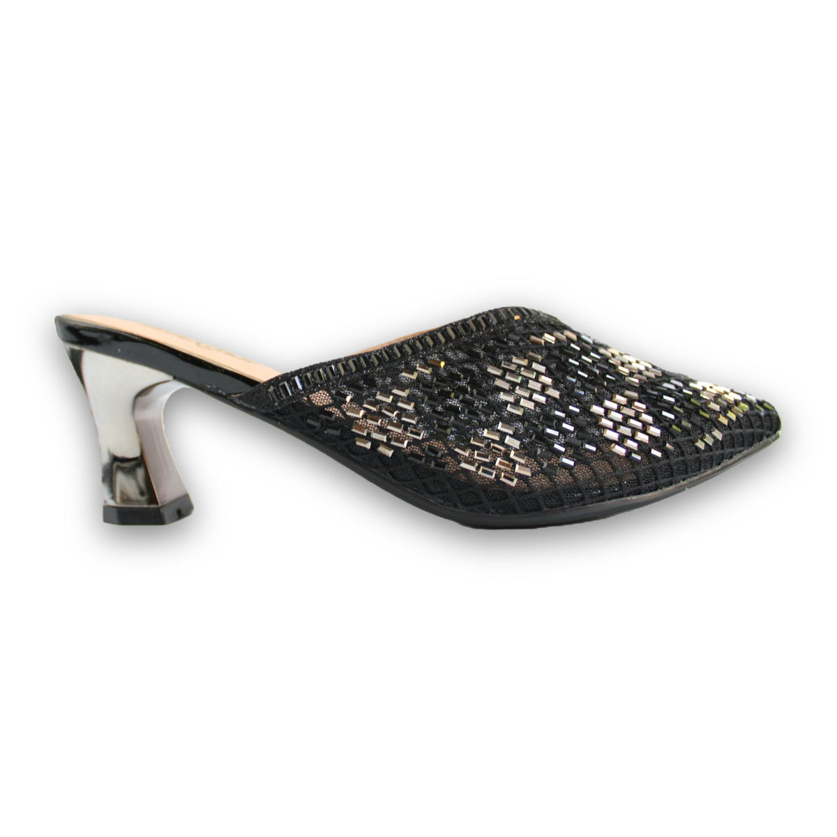 Textured Embellishment Heel - 2937