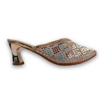Textured Embellishment Heel - 2937