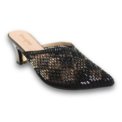 Textured Embellishment Heel - 2937
