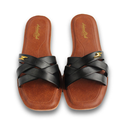 Woven Cross-Strap Slide (Kids) - N 8