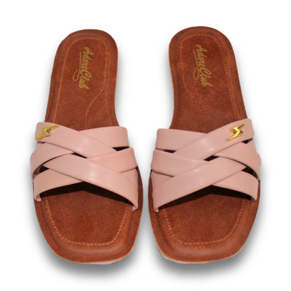 Woven Cross-Strap Slide (Kids) - N 8