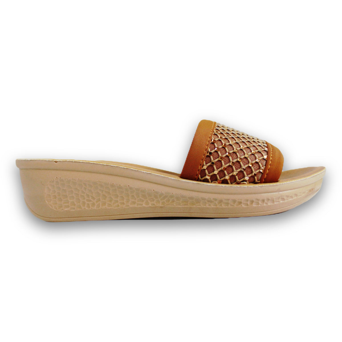 Woven Lattice Strap Wedge Slide - Gloria 36