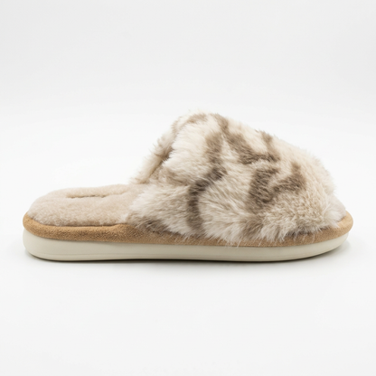 Snow Leopard Fluffy Slides