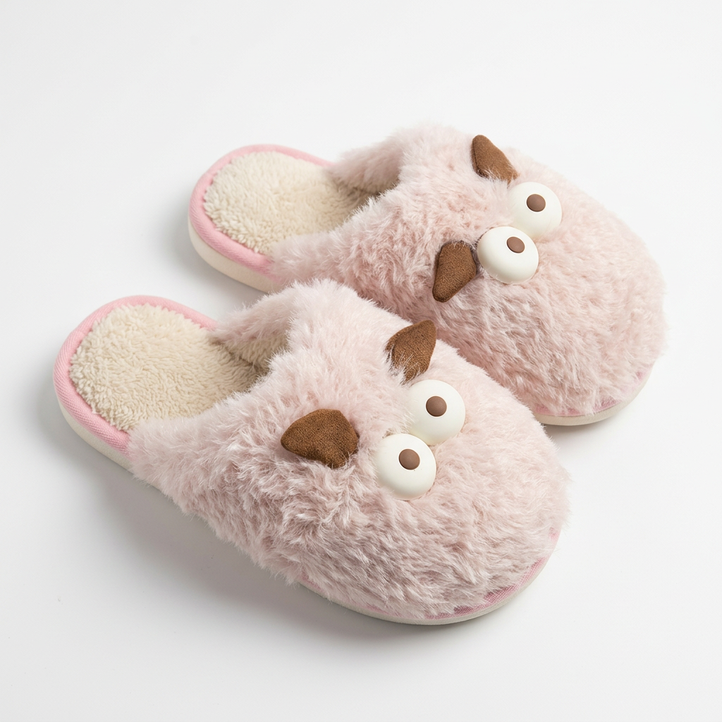Googly Eyes Fuzzy Slippers