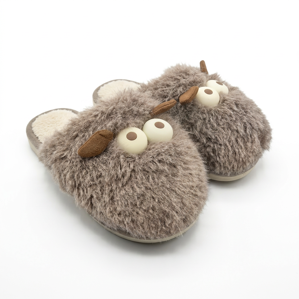 Googly Eyes Fuzzy Slippers