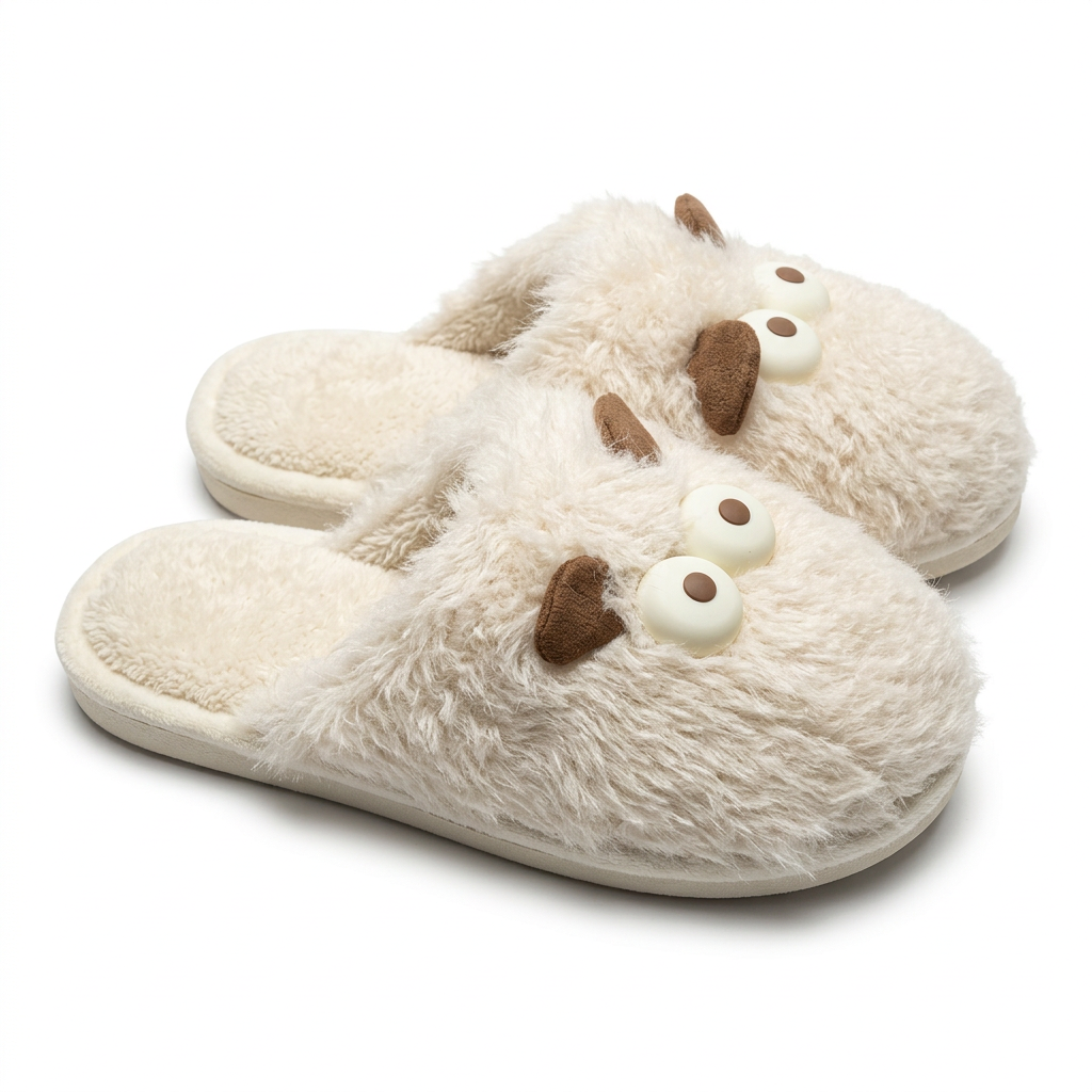 Googly Eyes Fuzzy Slippers