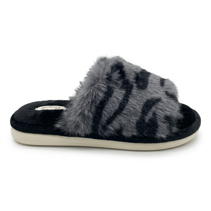Snow Leopard Fluffy Slides