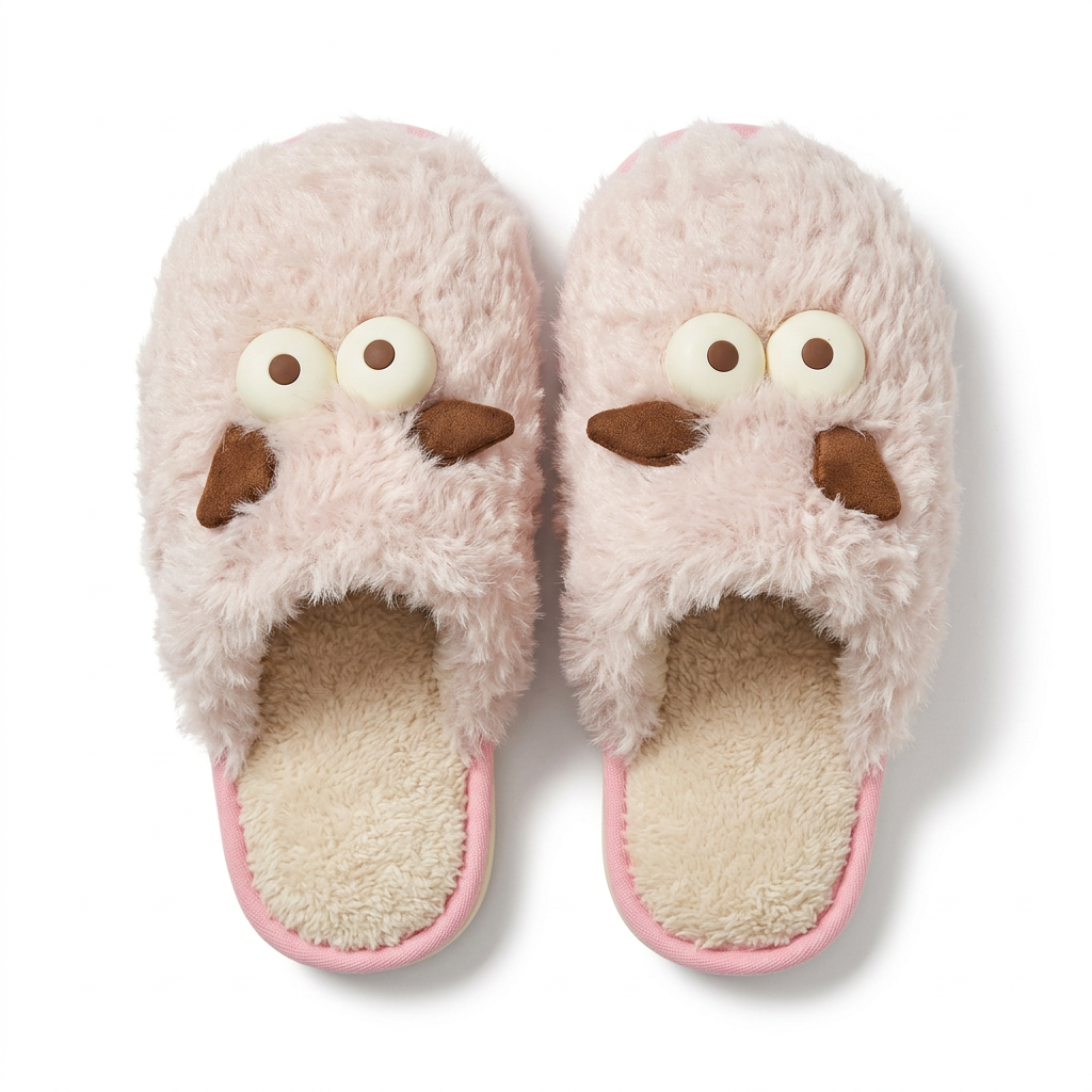 Googly Eyes Fuzzy Slippers